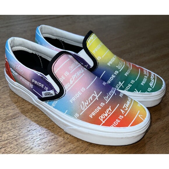 Vans Shoes - Vans Classic Slip On‎ Pride Rainbow Shoes 500714 Women Size 6/Men’s Size 4.5 EUC